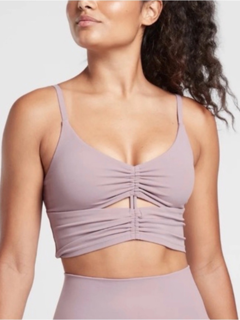 Athleta Cinch Longline Bra. Light lavender color size small excellent condition - Picture 5 of 5